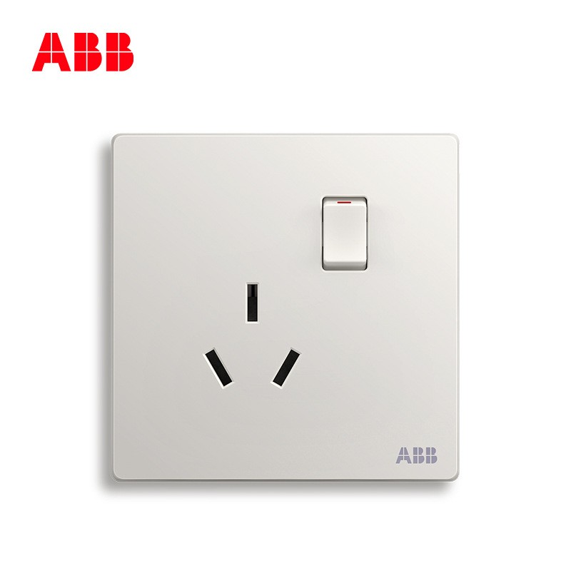 ABB开关插座无框轩致香槟银墙壁插座一位网络插座AF331-CS