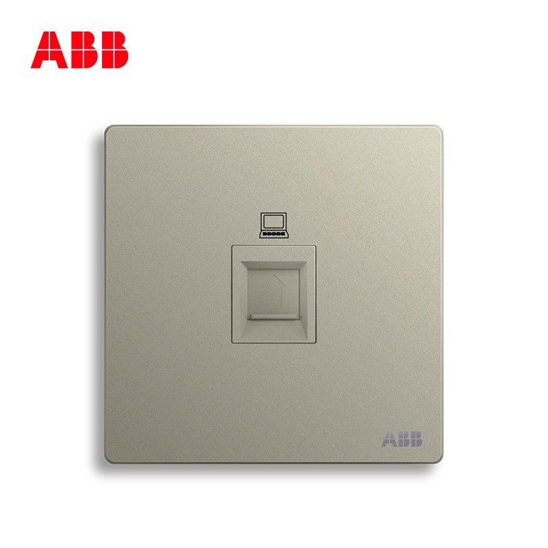 ABB开关插座无框轩致香槟银墙壁插座一位网络插座AF331-CS